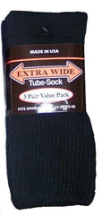 Men's King Size Extra Wide Tube Sock (3Pr Pack)