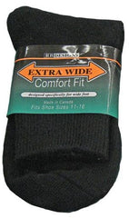 Men's King Size Extra Wide 1/4 Crew Sock