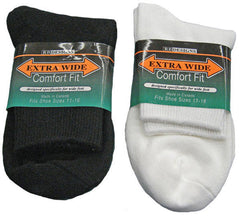Men's King Size Extra Wide 1/4 Crew Sock