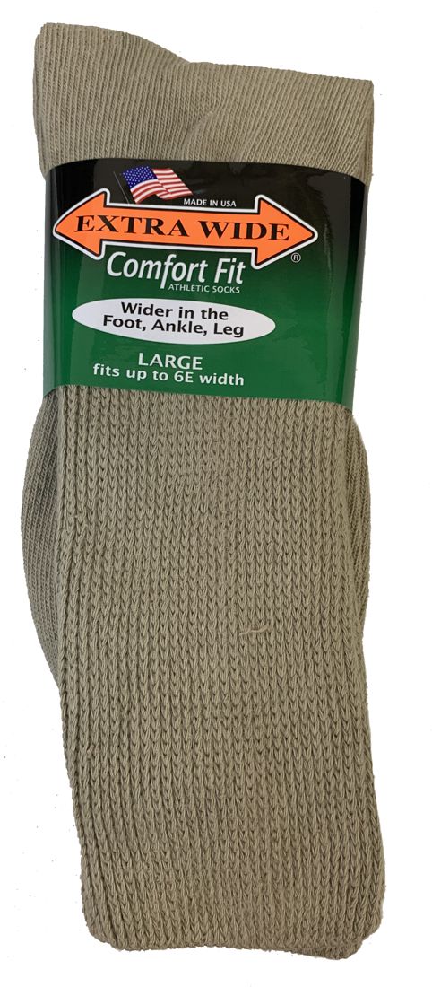 Men's King Size Extra Wide Athletic Crew Sock