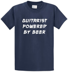 Guitarist Powered By Beer Printed Tee Shirt