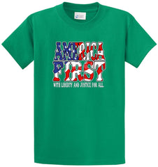 America First Liberty Justice Printed Tee Shirt