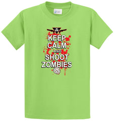 Keep Calm And Shoot Zombies Printed Tee Shirt