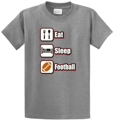Eat Sleep Football (Color) Printed Tee Shirt